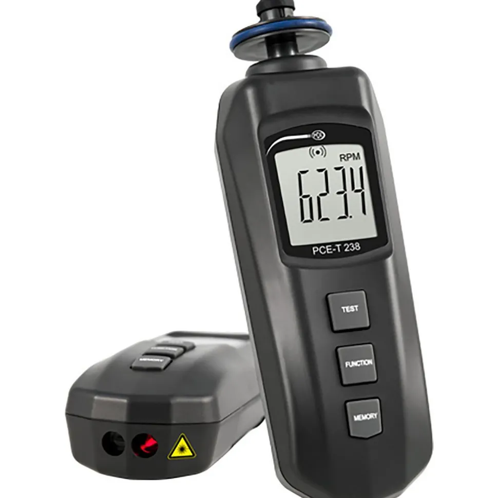 Tachometers; Tachometer Type: Digital Display; Photo/Contact Tachometer; Laser Tachometer; Non-Contact; Rotary Adapter; Contact; Minimum Measurement (RPM): 0.05 rpm; Maximum Measurement (RPM): 99999 rpm; Minimum Target Distance: 50 mm; Maximum Target Distance: 1500 mm; Accuracy (%): 0.1%