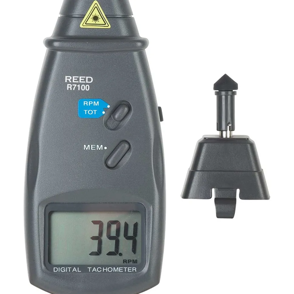 Tachometers; Type: Contact/Non-Contact; Minimum Measurement (RPM): 2.50; Maximum Measurement (RPM): 99999.00; Meter Length (mm): 210.00; Meter Length (Decimal Inch): 8.3000; Meter Width (mm): 74.00; Meter Width (Decimal Inch): 2.9000; Meter Thickness (mm): 39.00