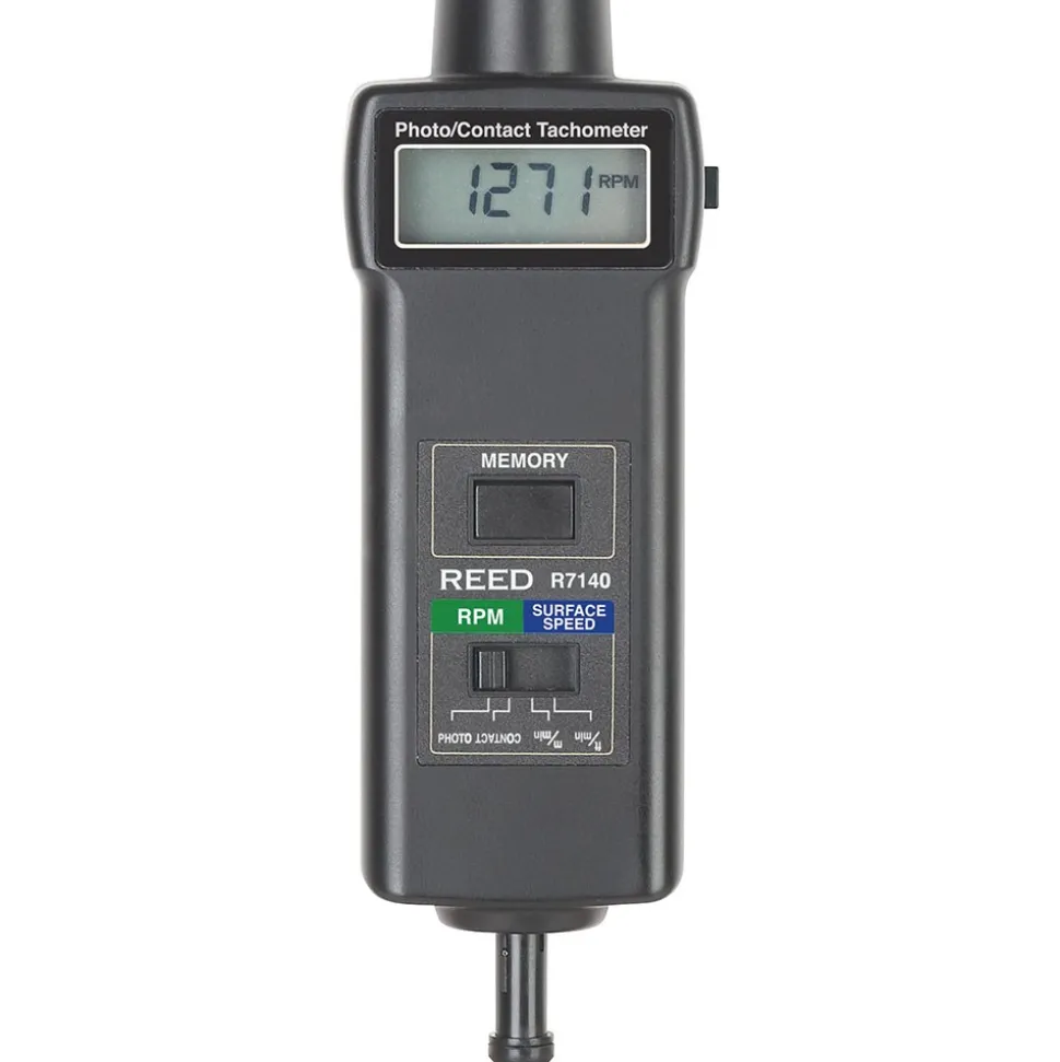 Tachometers; Type: Contact/Non-Contact; Minimum Measurement (RPM): 5.00; Maximum Measurement (RPM): 99999.00; Meter Length (mm): 215.00; Meter Length (Decimal Inch): 8.5000; Meter Width (mm): 65.00; Meter Width (Decimal Inch): 2.6000; Meter Thickness (mm): 39.00