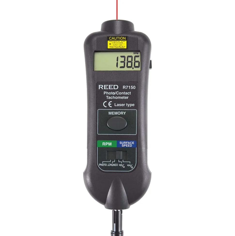 Tachometers; Type: Contact/Non-Contact; Minimum Measurement (RPM): 10.00; Maximum Measurement (RPM): 99999.00; Meter Length (mm): 215.00; Meter Length (Decimal Inch): 8.5000; Meter Width (mm): 65.00; Meter Width (Decimal Inch): 2.6000; Meter Thickness (mm): 39.00