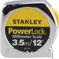 Tape Measure: 12' Long, 1/2" Width, Yellow Blade