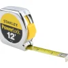 Tape Measure: 12' Long, 1/2" Width, Yellow Blade