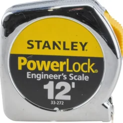 Tape Measure: 12' Long, 1/2" Width, Yellow Blade