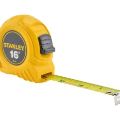 Tape Measure: 16' Long, 3/4" Width, Yellow Blade