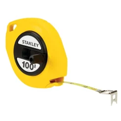 Tape Measure: 100' Long, 3/8" Width, Yellow Blade