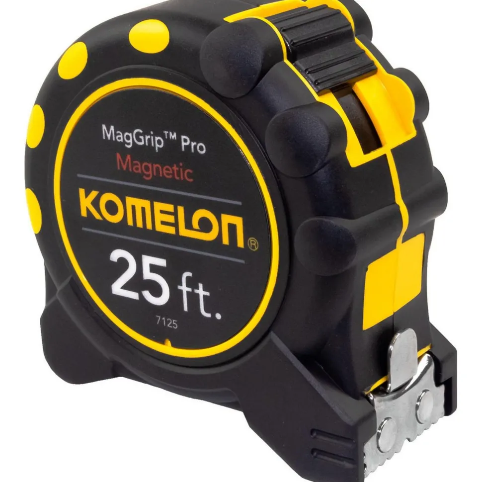 Tape Measure: 25' Long, 1" Width, Yellow Blade
