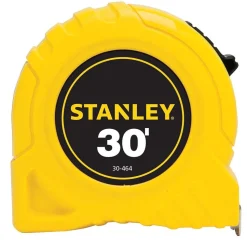 Tape Measure: 30' Long, 1" Width, Yellow Blade
