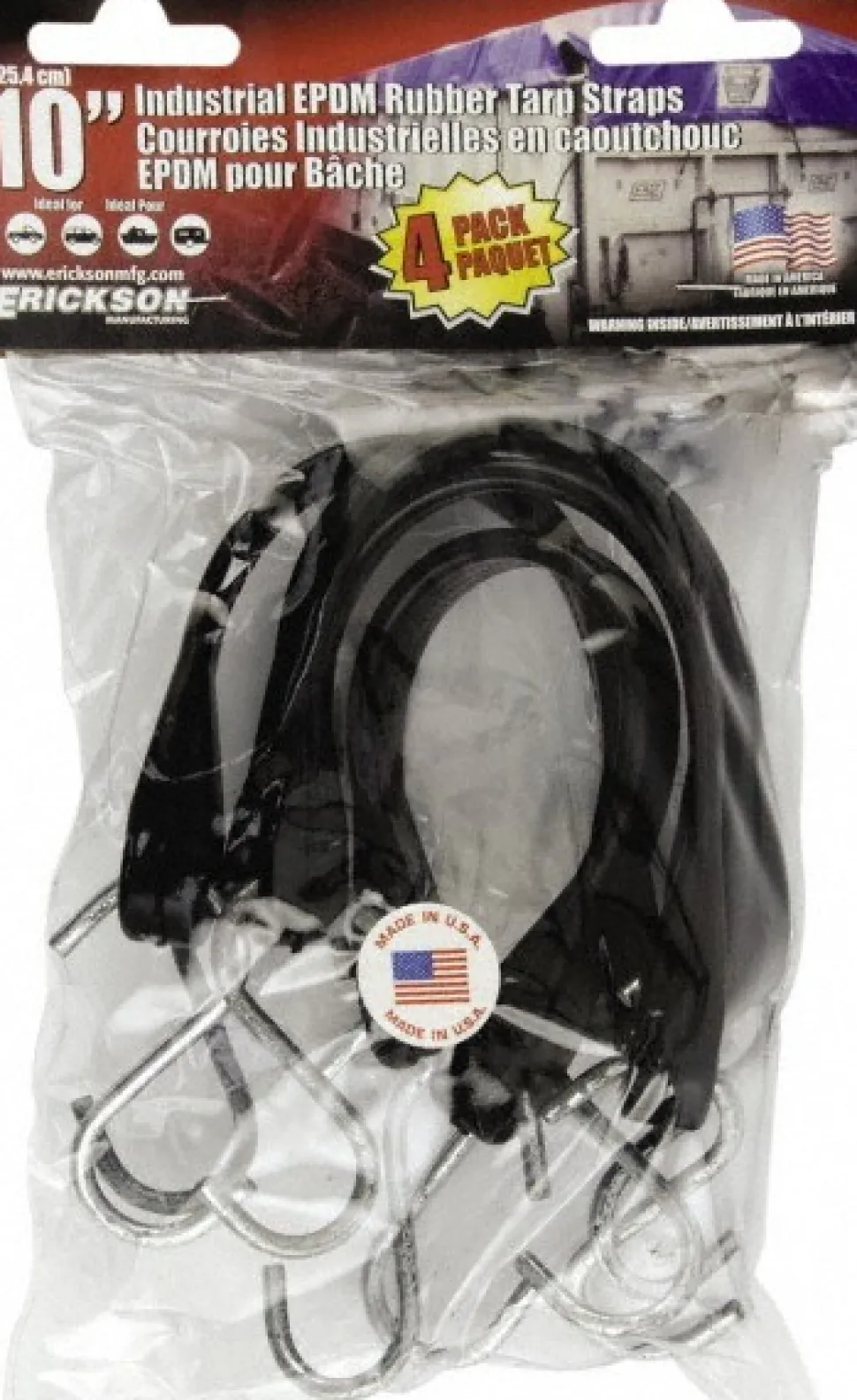 Tarp Strap Tie Down: S Hook, Non-Load Rated