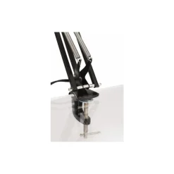 Task Light: Fluorescent, 50" Reach, Swing Arm, Clamp-On, Black