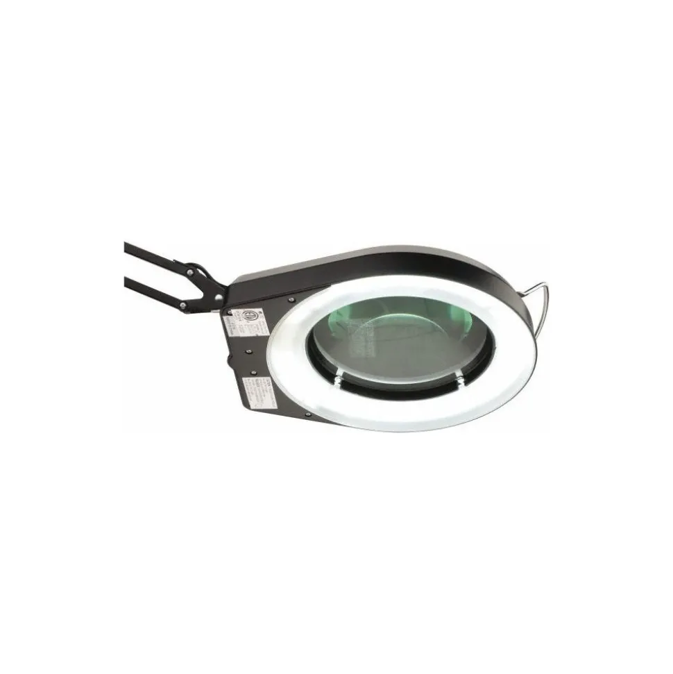 Task Light: Fluorescent, 50" Reach, Swing Arm, Clamp-On, Black