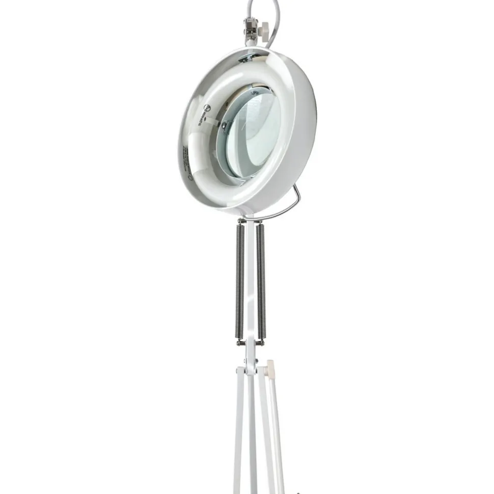 Task Light: Fluorescent, 38" Reach, Swing Arm, Clamp-On, White