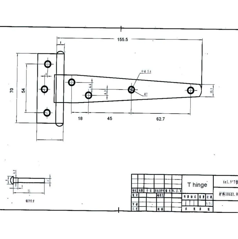 Tee & Strap Hinges: Finish/Coating: Zinc; Hinge Material: Steel; Range Of Motion: 180