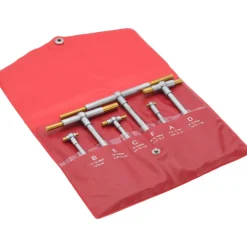 Telescoping Gage Set: 5/16 to 6", 6 Pc, Hardened Tool Steel, Satin Chrome & TiN (Working Faces) Finish, Includes Vinyl Pouch