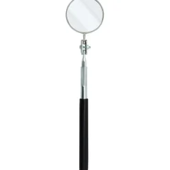 Telescoping Inspection Mirror: Round, Glass Mirror, Vinyl Handle
