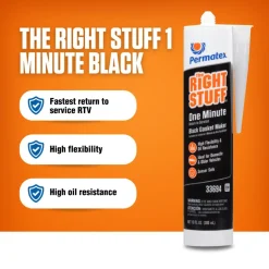 The Right Stuff 1 Minute Gasket Maker, Black, 10.1 oz
