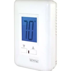 Thermostats; Thermostat Type: Line Voltage Wall Thermostat; Style: Line Voltage Wall Thermostat; Minimum Temperature (F): 40.0 °F; 40.000; Maximum Temperature: 95.0 °F; Maximum Temperature (F): 95.000; Minimum Voltage: 208 V; Maximum Voltage: 240 V; Amperage: 22 A; Color: White