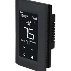 Thermostats; Thermostat Type: Line Voltage Wall Thermostat; Style: Line Voltage Wall Thermostat; Minimum Temperature (F): 40.0 °F; 40.000; Maximum Temperature: 95.0 °F; Maximum Temperature (F): 95.000; Minimum Voltage: 120 V; Maximum Voltage: 240 V; Amperage: 16 A; Color: Black