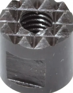 10-32 Thread, 3/8" Dia, 3/8" High, Threaded, Extra Fine Tooth Grade Diamond Serration Tooth Pattern, High Speed Steel, Round Positioning Gripper