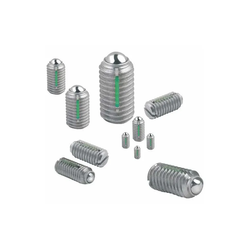 Threaded Ball Plunger: 5/16-18, 0.1969" Ball Dia, 0.7087" Body Length, 0.0591" Max Ball Reach