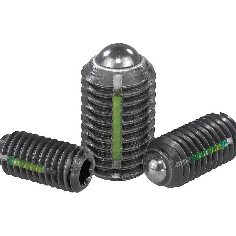 Threaded Ball Plunger: 5/16-18, 0.1969" Ball Dia, 0.7087" Body Length, 0.0591" Max Ball Reach