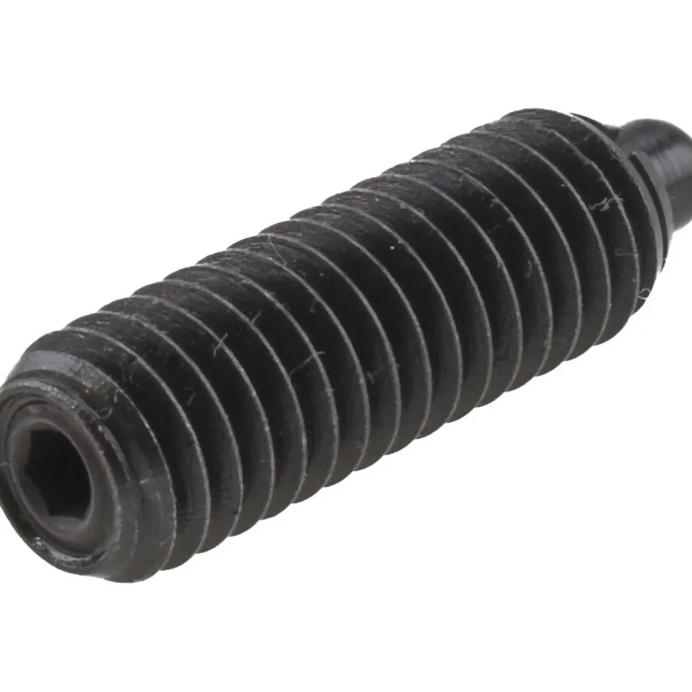 Threaded Spring Plunger: 3/8-16, 1-1/8" Thread Length, 0.187" Dia, 3/16" Projection