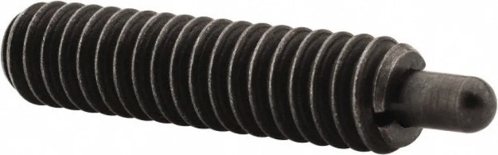 Threaded Spring Plunger: 1/4-20, 1" Thread Length, 0.118" Dia, 3/16" Projection