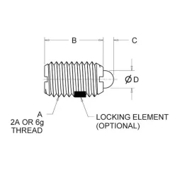 Threaded Spring Plunger: 1/4-20, 0.531" Thread Length, 0.119" Dia, 0.078" Projection