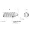 Threaded Spring Plunger: 1/4-20, 1" Thread Length, 3/16" Projection