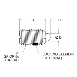 Threaded Spring Plunger: 1/4-20, 0.531" Thread Length, 0.119" Dia, 0.078" Projection