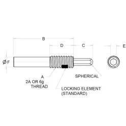 Threaded Spring Plunger: 5/8-11, 1-1/4" Thread Length, 0.31" Dia, 1" Projection