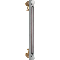 1/2-14 Thread, 10-1/2 Inch Sight Length, Closed Circuit Liquid Level Sight Gauge with Needle Valves, Pipe Adapters