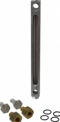 1/2-18 Thread, 7-1/2 Inch Sight Length, 290 Max psi, Closed Circuit Liquid Level Sight Gauge with Pipe Adapter