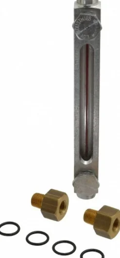 1/4-18 Thread, 4-1/2 Inch Sight Length, 290 Max psi, Closed Circuit Liquid Level Sight Gauge with Pipe Adapter