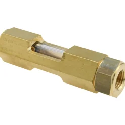 1/4" Thread, 3-9/16" OAL, Inline Sight Glass & Flow Sight