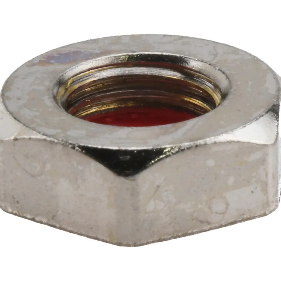 3/8-24 Thread, 9/16" Wide x 7/32" High, Brass Self Sealing Hex Jam Nut