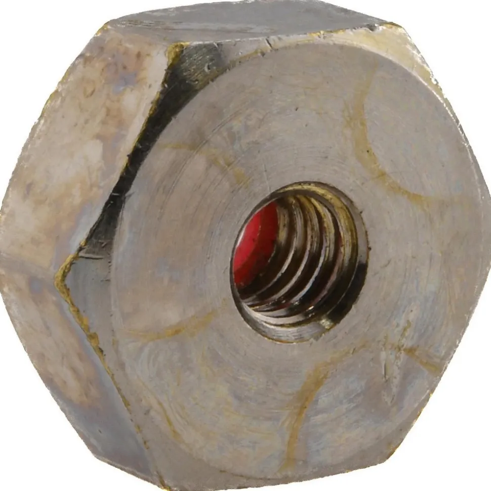#8-32 Thread, 11/32" Wide x 7/32" High, Brass Self Sealing Hex Jam Nut