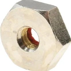 1/4-20 Thread, 7/16" Wide x 7/32" High, Brass Self Sealing Hex Jam Nut