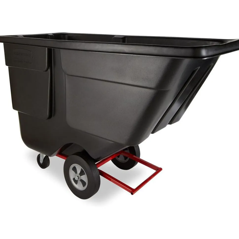 Tilt Dump Truck/Trash Cart/Garbage Collection/Recycling, 1 Cubic Yard, Waste Collection, 850 lbs capacity, Black
