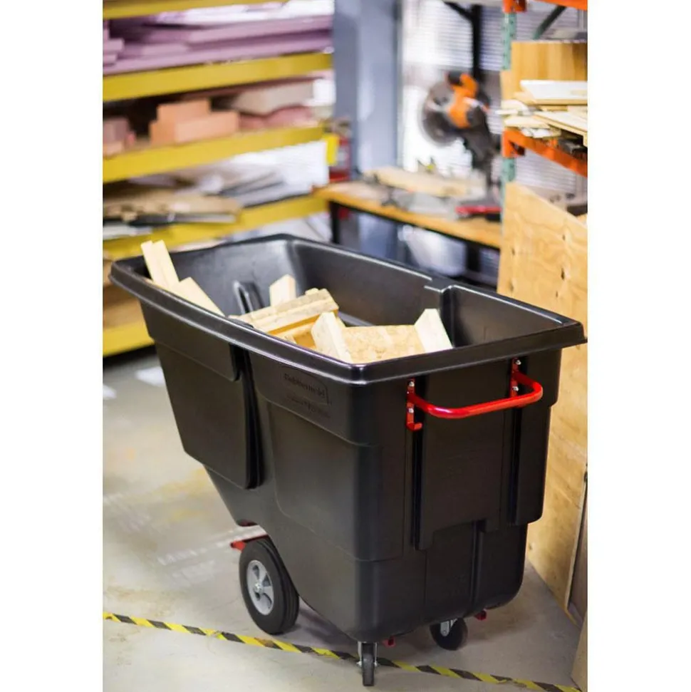 Tilt Dump Truck/Trash Cart/Garbage Collection/Recycling, 1 Cubic Yard, Waste Collection, 850 lbs capacity, Black