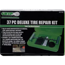 Tire Repair Kits: Kit Type: Plug, Patch; Container Type: Toolbox