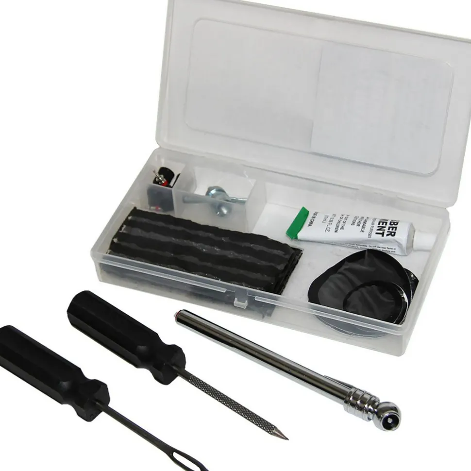 Tire Repair Kits: Kit Type: Plug, Patch; Container Type: Tote