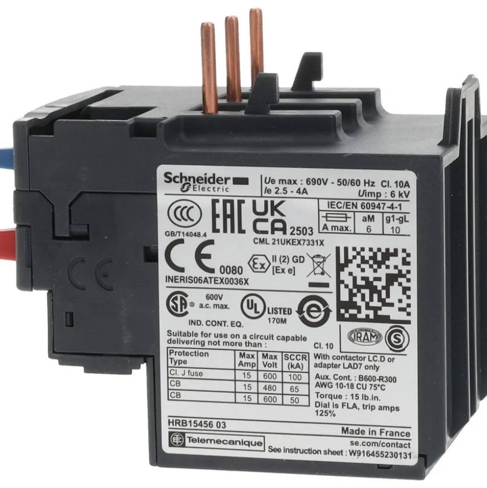 2.5 to 4 Amp, 690 VAC, Thermal IEC Overload Relay