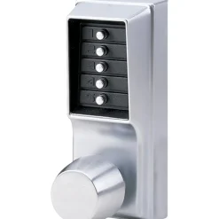 1-3/8 to 2-1/4" Door Thickness, Satin Chrome Pushbutton Knob Lockset