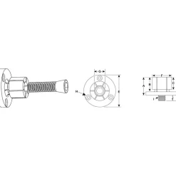 0.9 to 1.39" Expansion Dia, 5,900 Lb Holding Force, 8-32 Mounting Screw, 1/2-13 Center Screw, Mild Steel ID Expansion Clamps