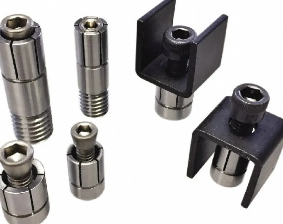 0.375 to 0.02" Expansion Dia, 950 Lb Holding Force, 8-32 Mounting Screw, Stainless Steel ID Expansion Clamp