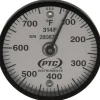 50 to 750°F, 2" Dial Dia, Dual Magnet Mount Thermometer