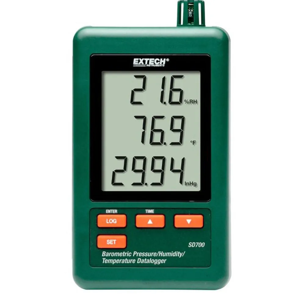 32 to 122°F, 10 to 90% Humidity Range, Temp, Pressure Recorder