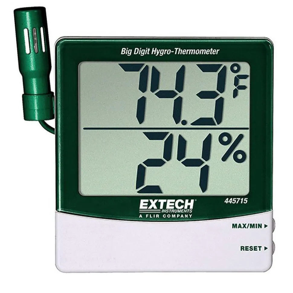 14 to 140°F, 10 to 99% Humidity Range, Thermo-Hygrometer