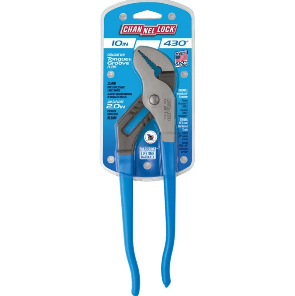 Tongue & Groove Plier: 2" Cutting Capacity, Standard Straight Jaw