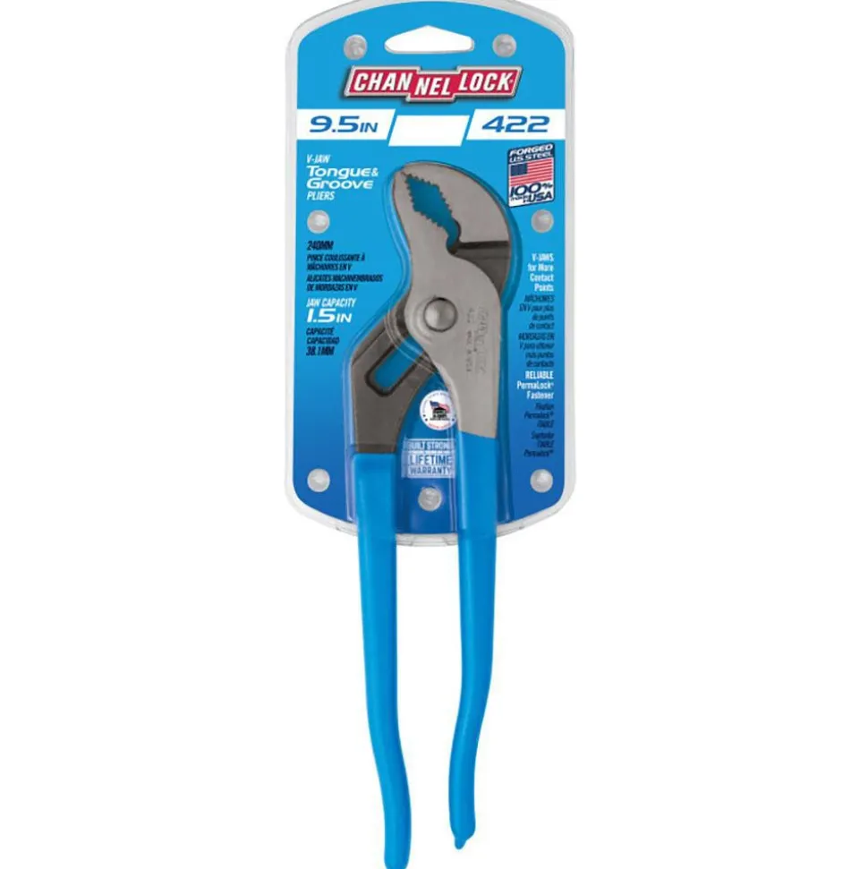 Tongue & Groove Plier: 1-1/2" Cutting Capacity, Standard Jaw